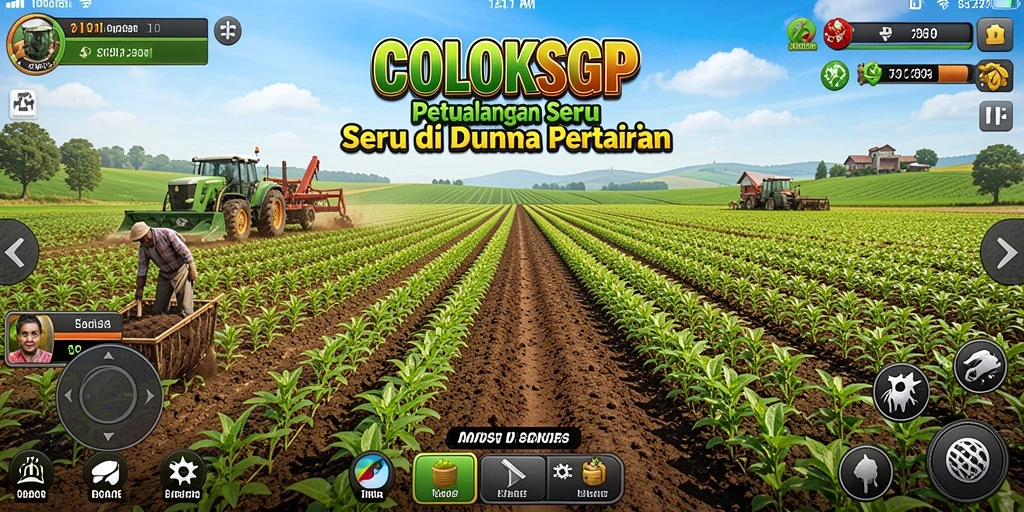 Screenshot gameplay COLOKSGP menunjukkan aktivitas bertani yang seru dan interaktif.