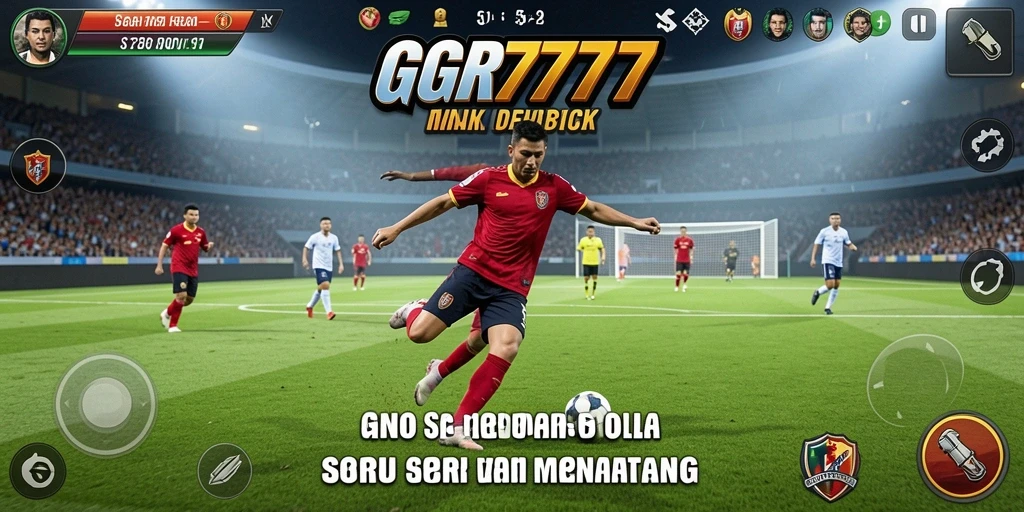 Screenshot gameplay GGR7777 dengan aksi sepak bola yang mendebarkan.