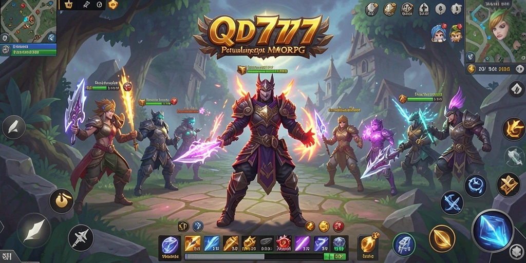 Tampilan gameplay menakjubkan dari QT777 yang menggambarkan pertarungan seru.