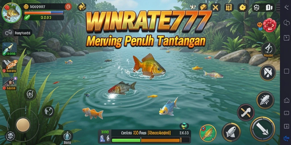Screenshot gameplay WINRATE777 menampilkan aksi memancing yang seru dan visual menawan.