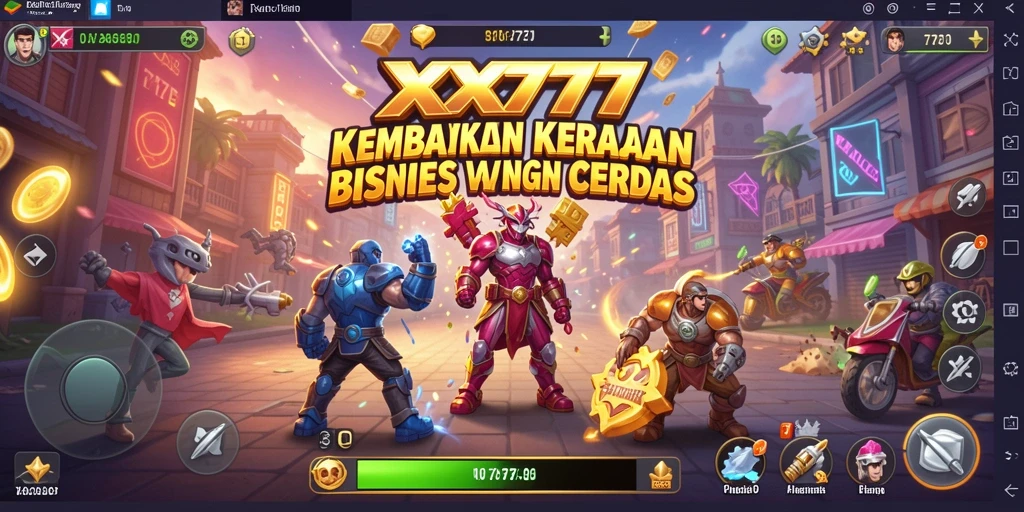 Tangkapan layar gameplay XXX777 yang menunjukkan keseruan mengelola bisnis.